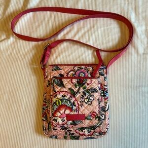 Vera Bradley Women Purse Crossbody ICONIC RFID MINI HIPSTER STITCHED FLOWERS